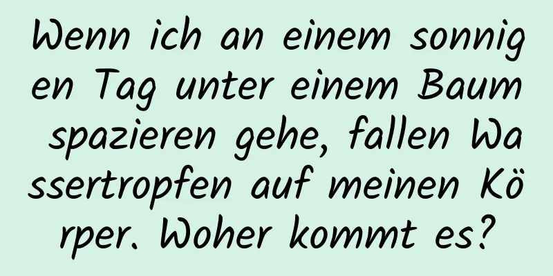 Wenn ich an einem sonnigen Tag unter einem Baum spazieren gehe, fallen Wassertropfen auf meinen Körper. Woher kommt es?