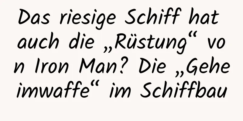 Das riesige Schiff hat auch die „Rüstung“ von Iron Man? Die „Geheimwaffe“ im Schiffbau