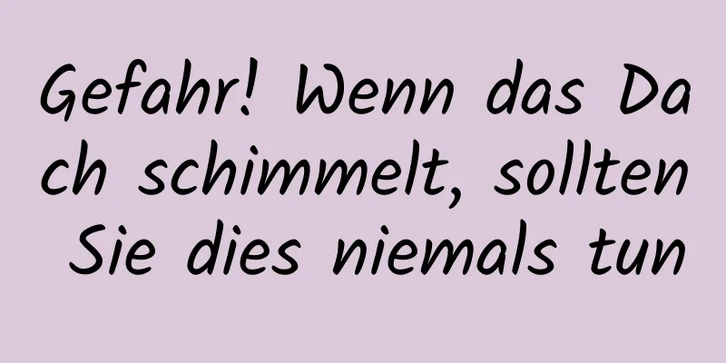Gefahr! Wenn das Dach schimmelt, sollten Sie dies niemals tun
