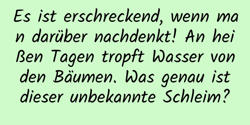 Es ist erschreckend, wenn man darüber nachdenkt! An heißen Tagen tropft Wasser von den Bäumen. Was genau ist dieser unbekannte Schleim?