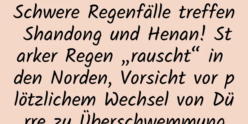 Schwere Regenfälle treffen Shandong und Henan! Starker Regen „rauscht“ in den Norden, Vorsicht vor plötzlichem Wechsel von Dürre zu Überschwemmung