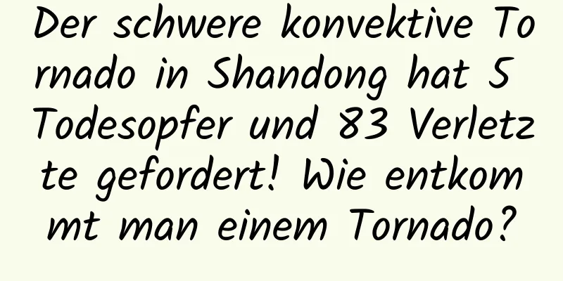 Der schwere konvektive Tornado in Shandong hat 5 Todesopfer und 83 Verletzte gefordert! Wie entkommt man einem Tornado?