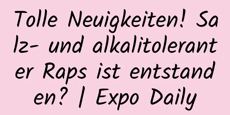 Tolle Neuigkeiten! Salz- und alkalitoleranter Raps ist entstanden? | Expo Daily