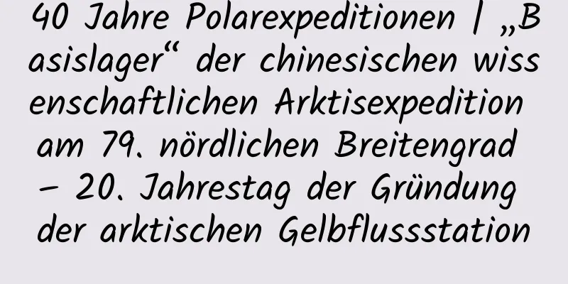 40 Jahre Polarexpeditionen | „Basislager“ der chinesischen wissenschaftlichen Arktisexpedition am 79. nördlichen Breitengrad – 20. Jahrestag der Gründung der arktischen Gelbflussstation