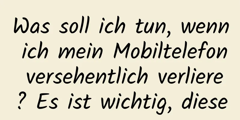 Was soll ich tun, wenn ich mein Mobiltelefon versehentlich verliere? Es ist wichtig, diese
