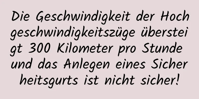Die Geschwindigkeit der Hochgeschwindigkeitszüge übersteigt 300 Kilometer pro Stunde und das Anlegen eines Sicherheitsgurts ist nicht sicher!