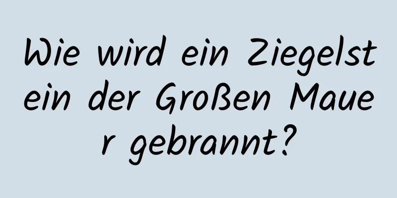 Wie wird ein Ziegelstein der Großen Mauer gebrannt?
