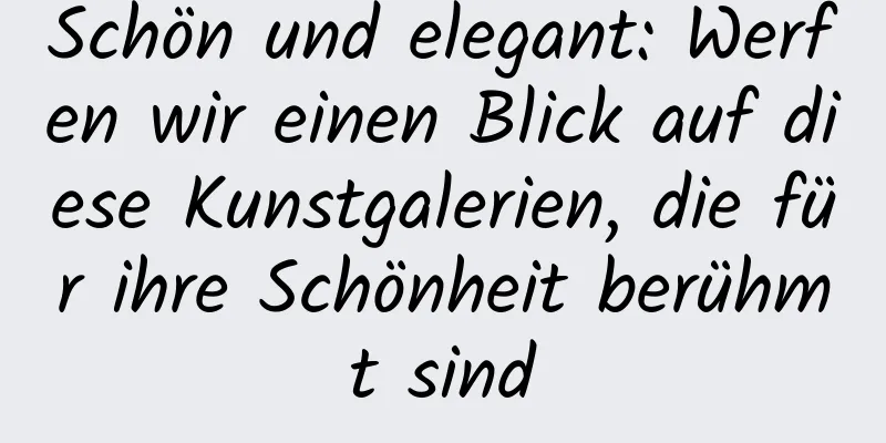 Schön und elegant: Werfen wir einen Blick auf diese Kunstgalerien, die für ihre Schönheit berühmt sind