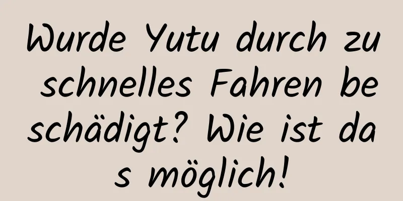 Wurde Yutu durch zu schnelles Fahren beschädigt? Wie ist das möglich!