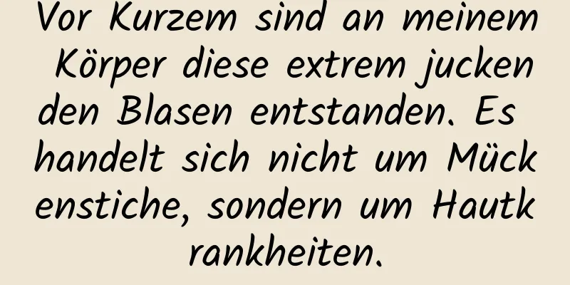 Vor Kurzem sind an meinem Körper diese extrem juckenden Blasen entstanden. Es handelt sich nicht um Mückenstiche, sondern um Hautkrankheiten.