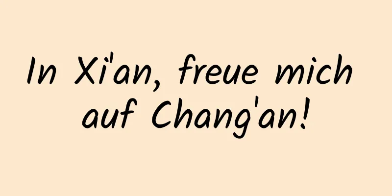 In Xi'an, freue mich auf Chang'an!