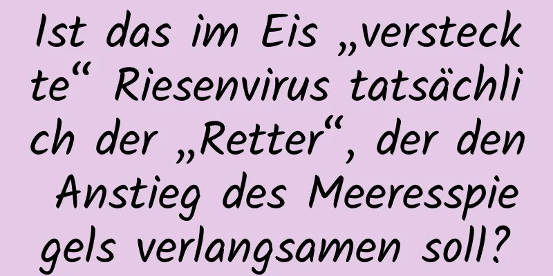 Ist das im Eis „versteckte“ Riesenvirus tatsächlich der „Retter“, der den Anstieg des Meeresspiegels verlangsamen soll?