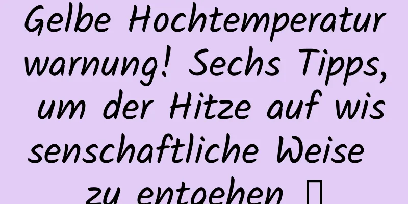 Gelbe Hochtemperaturwarnung! Sechs Tipps, um der Hitze auf wissenschaftliche Weise zu entgehen →