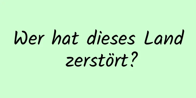 Wer hat dieses Land zerstört?