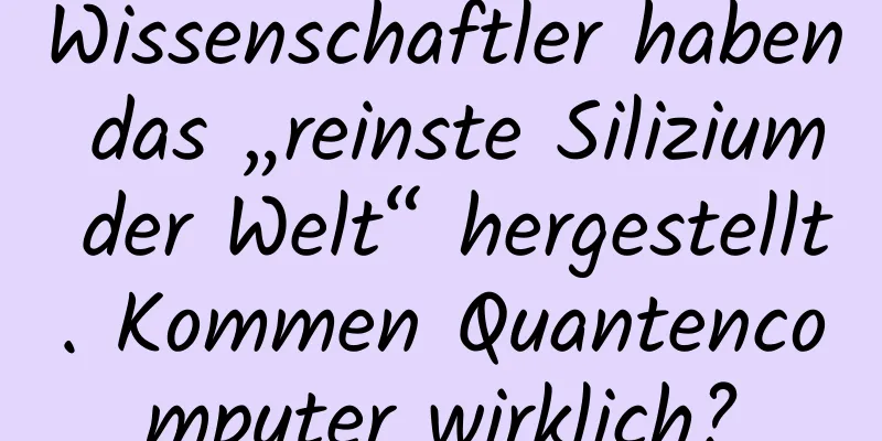 Wissenschaftler haben das „reinste Silizium der Welt“ hergestellt. Kommen Quantencomputer wirklich?