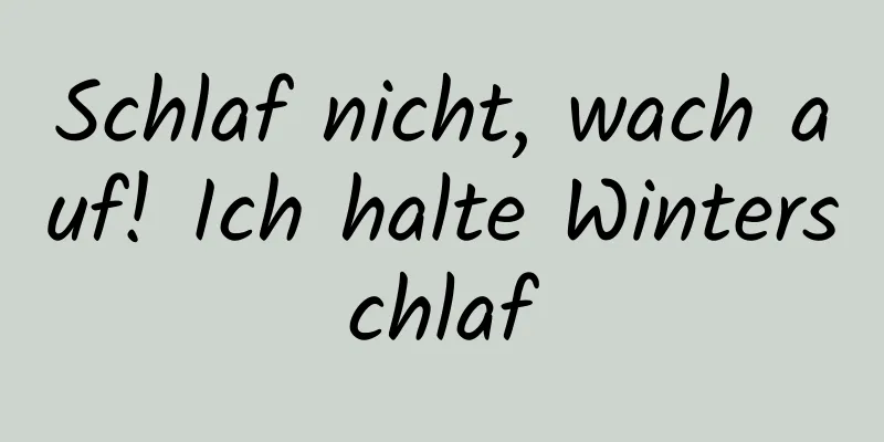 Schlaf nicht, wach auf! Ich halte Winterschlaf