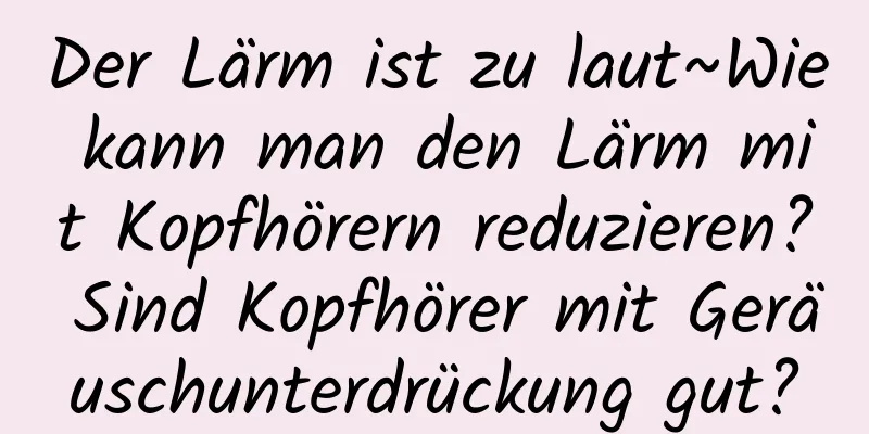 Der Lärm ist zu laut~Wie kann man den Lärm mit Kopfhörern reduzieren? Sind Kopfhörer mit Geräuschunterdrückung gut?