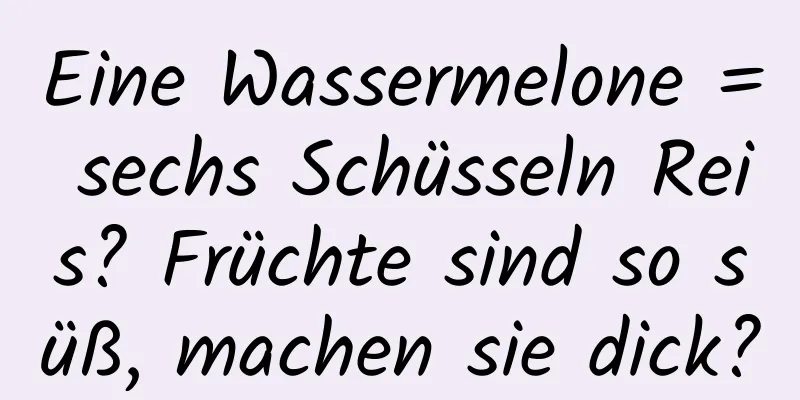 Eine Wassermelone = sechs Schüsseln Reis? Früchte sind so süß, machen sie dick?