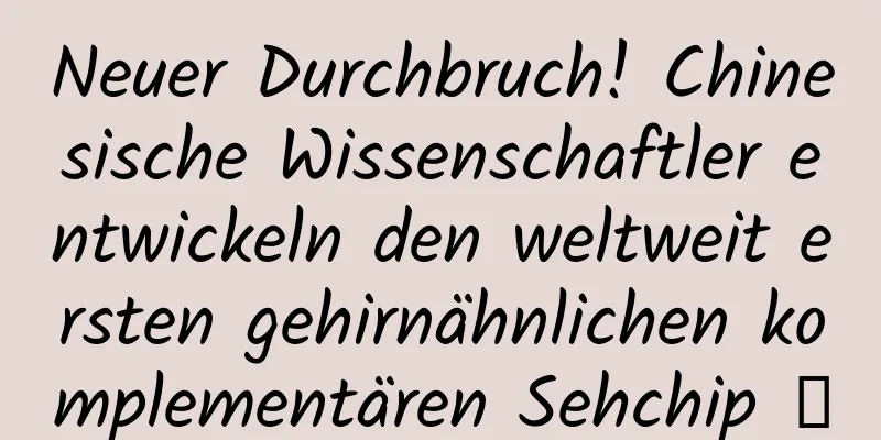 Neuer Durchbruch! Chinesische Wissenschaftler entwickeln den weltweit ersten gehirnähnlichen komplementären Sehchip →