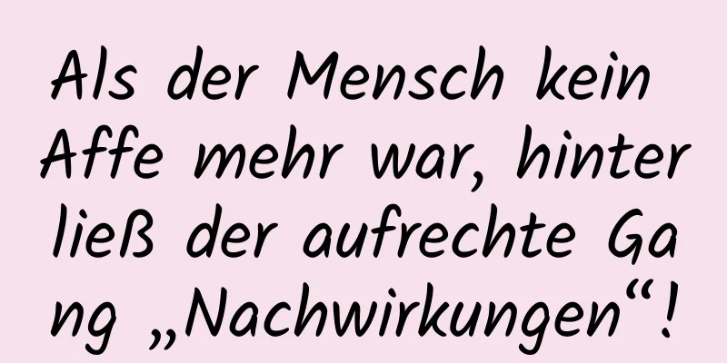 Als der Mensch kein Affe mehr war, hinterließ der aufrechte Gang „Nachwirkungen“!