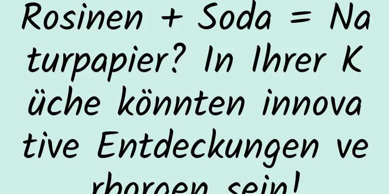 Rosinen + Soda = Naturpapier? In Ihrer Küche könnten innovative Entdeckungen verborgen sein!
