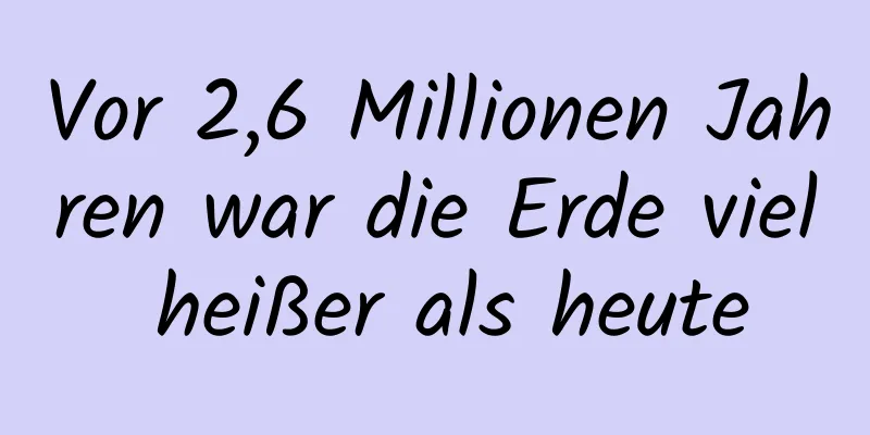 Vor 2,6 Millionen Jahren war die Erde viel heißer als heute