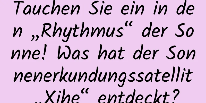 Tauchen Sie ein in den „Rhythmus“ der Sonne! Was hat der Sonnenerkundungssatellit „Xihe“ entdeckt?