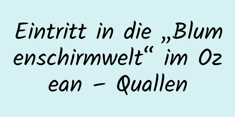 Eintritt in die „Blumenschirmwelt“ im Ozean – Quallen