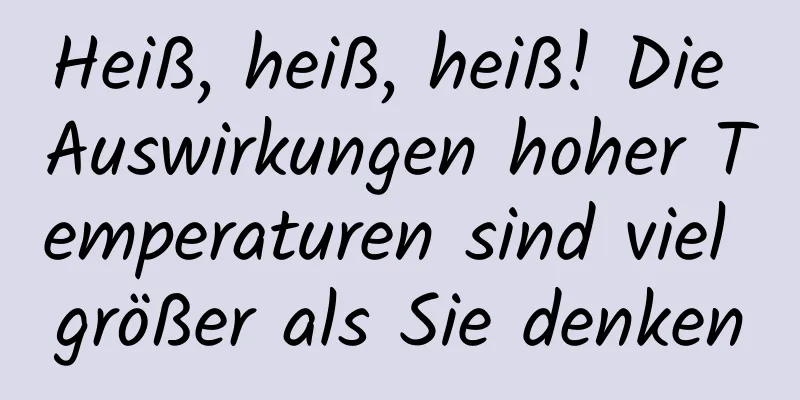 Heiß, heiß, heiß! Die Auswirkungen hoher Temperaturen sind viel größer als Sie denken