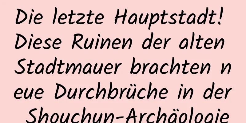 Die letzte Hauptstadt! Diese Ruinen der alten Stadtmauer brachten neue Durchbrüche in der Shouchun-Archäologie