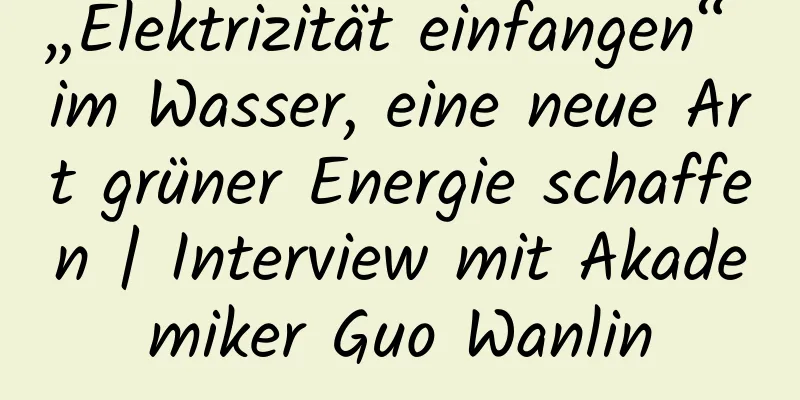 „Elektrizität einfangen“ im Wasser, eine neue Art grüner Energie schaffen | Interview mit Akademiker Guo Wanlin