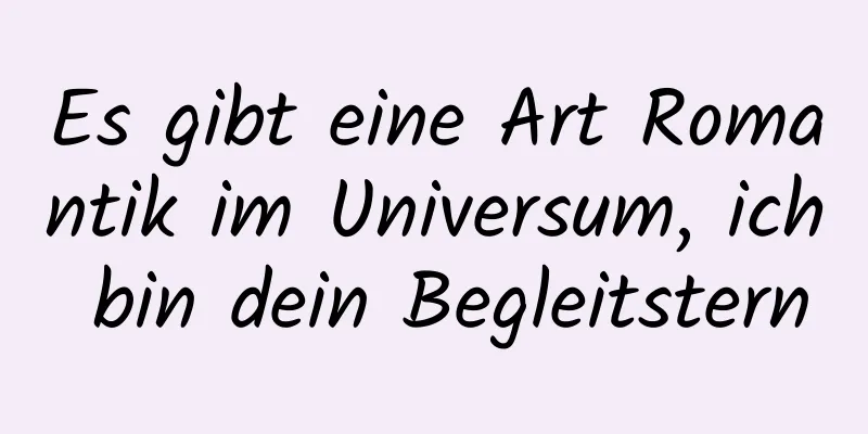 Es gibt eine Art Romantik im Universum, ich bin dein Begleitstern
