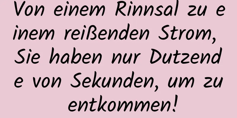 Von einem Rinnsal zu einem reißenden Strom, Sie haben nur Dutzende von Sekunden, um zu entkommen!