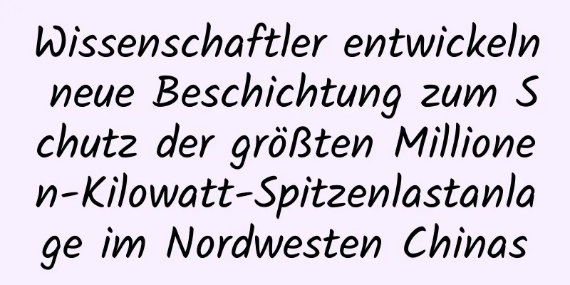 Wissenschaftler entwickeln neue Beschichtung zum Schutz der größten Millionen-Kilowatt-Spitzenlastanlage im Nordwesten Chinas