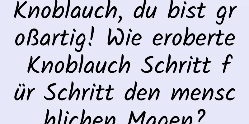 Knoblauch, du bist großartig! Wie eroberte Knoblauch Schritt für Schritt den menschlichen Magen?