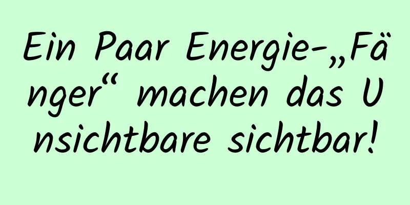 Ein Paar Energie-„Fänger“ machen das Unsichtbare sichtbar!