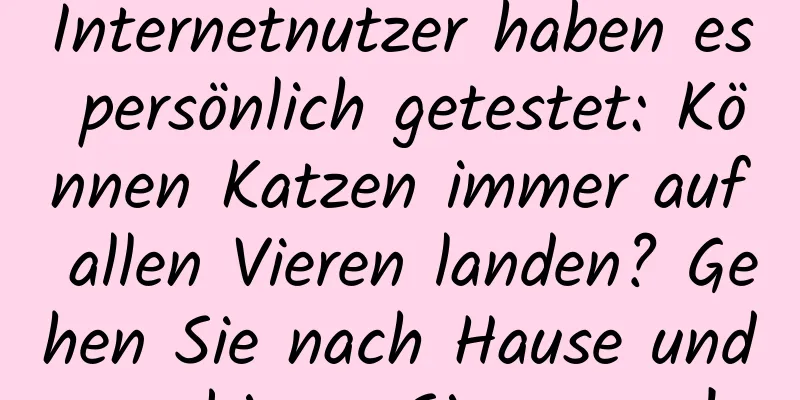 Internetnutzer haben es persönlich getestet: Können Katzen immer auf allen Vieren landen? Gehen Sie nach Hause und probieren Sie es aus!
