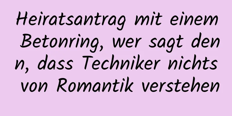Heiratsantrag mit einem Betonring, wer sagt denn, dass Techniker nichts von Romantik verstehen