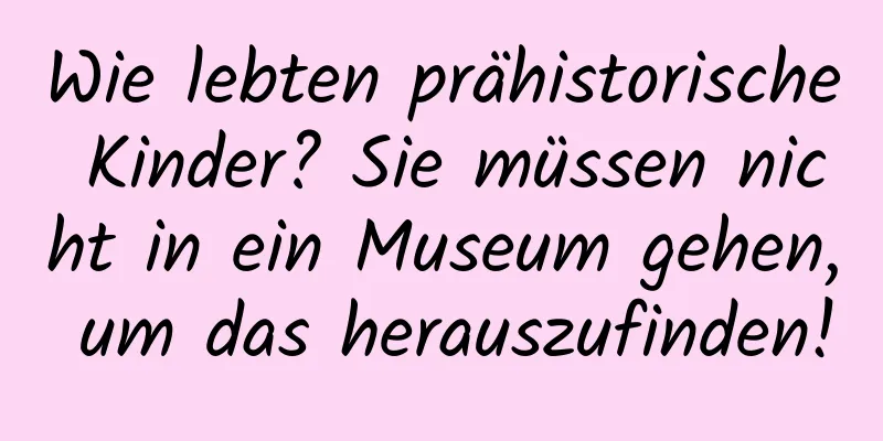 Wie lebten prähistorische Kinder? Sie müssen nicht in ein Museum gehen, um das herauszufinden!