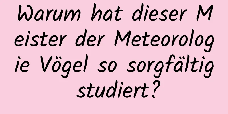 Warum hat dieser Meister der Meteorologie Vögel so sorgfältig studiert?