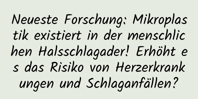 Neueste Forschung: Mikroplastik existiert in der menschlichen Halsschlagader! Erhöht es das Risiko von Herzerkrankungen und Schlaganfällen?