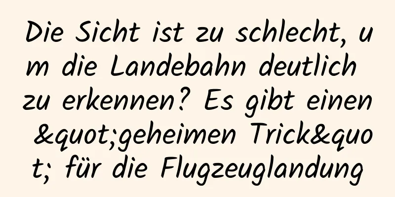 Die Sicht ist zu schlecht, um die Landebahn deutlich zu erkennen? Es gibt einen "geheimen Trick" für die Flugzeuglandung
