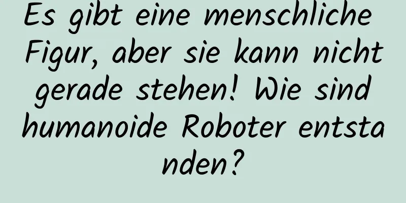 Es gibt eine menschliche Figur, aber sie kann nicht gerade stehen! Wie sind humanoide Roboter entstanden?
