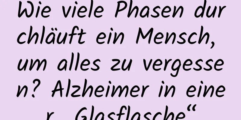 Wie viele Phasen durchläuft ein Mensch, um alles zu vergessen? Alzheimer in einer „Glasflasche“