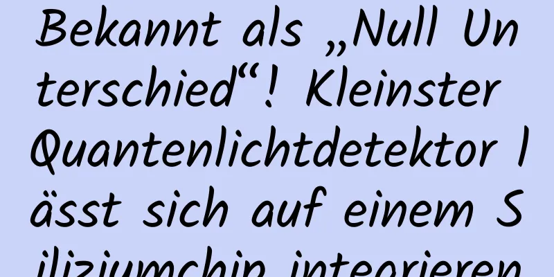 Bekannt als „Null Unterschied“! Kleinster Quantenlichtdetektor lässt sich auf einem Siliziumchip integrieren