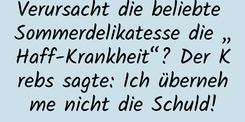 Verursacht die beliebte Sommerdelikatesse die „Haff-Krankheit“? Der Krebs sagte: Ich übernehme nicht die Schuld!