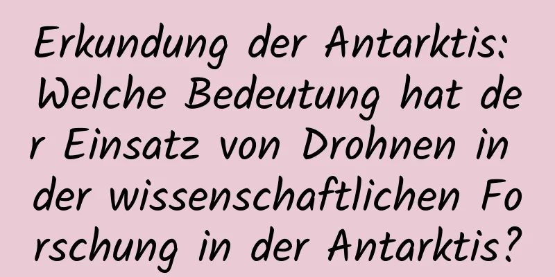 Erkundung der Antarktis: Welche Bedeutung hat der Einsatz von Drohnen in der wissenschaftlichen Forschung in der Antarktis?