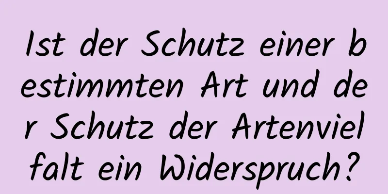 Ist der Schutz einer bestimmten Art und der Schutz der Artenvielfalt ein Widerspruch?