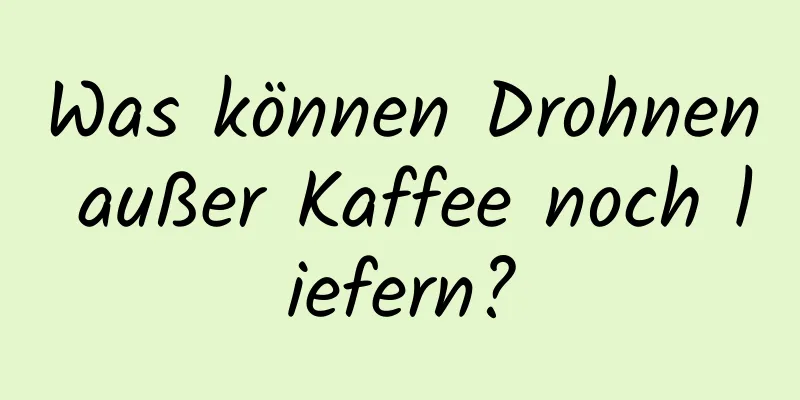 Was können Drohnen außer Kaffee noch liefern?