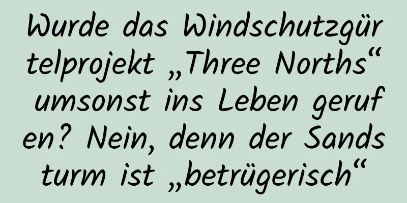 Wurde das Windschutzgürtelprojekt „Three Norths“ umsonst ins Leben gerufen? Nein, denn der Sandsturm ist „betrügerisch“